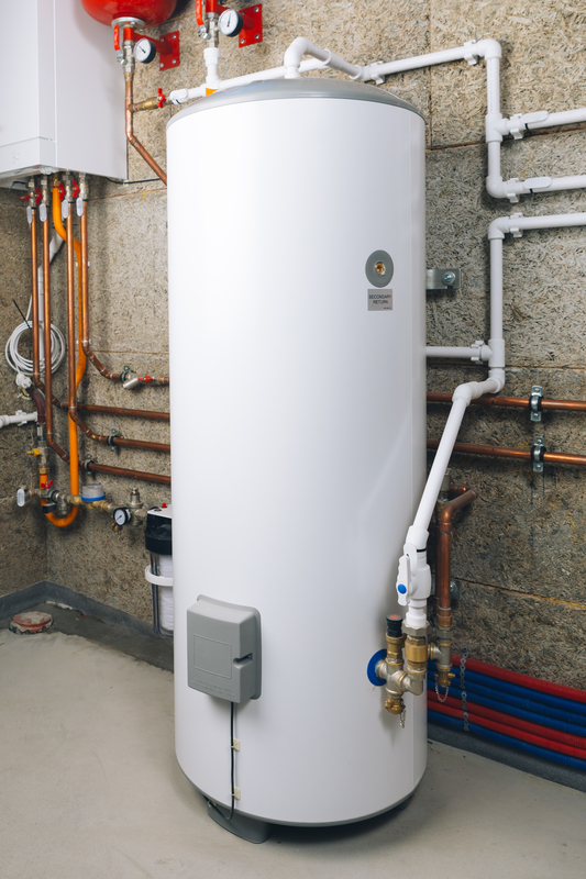 water heater in modern boiler room water heater